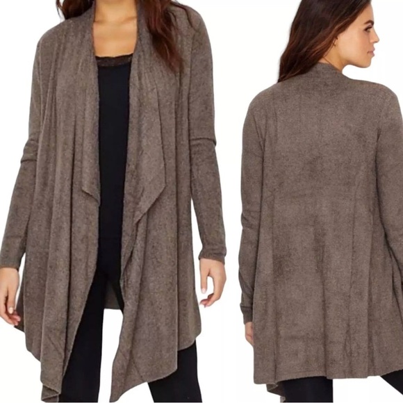 Barefoot Dreams Sweaters - Barefoot Dreams Brown Bamboo Chic Lite Sweater Cardigan Size Small/Medium